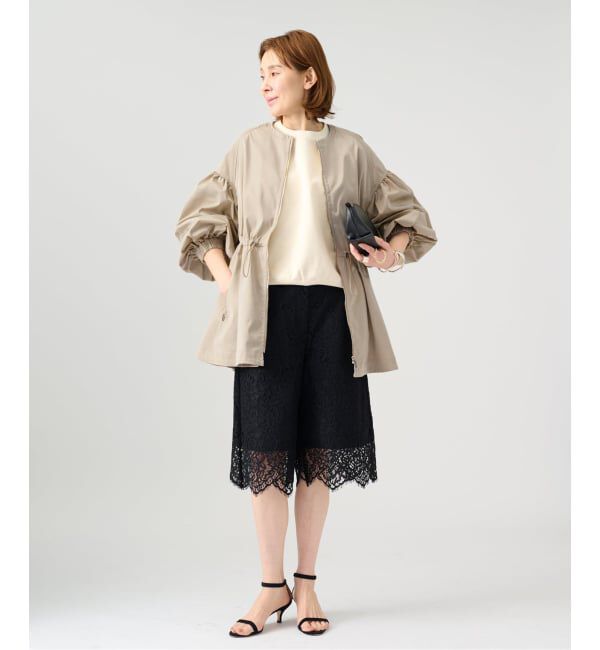 VERMEIL par iena「《追加》ノーカラーギャザーZIPブルゾン」|その他|