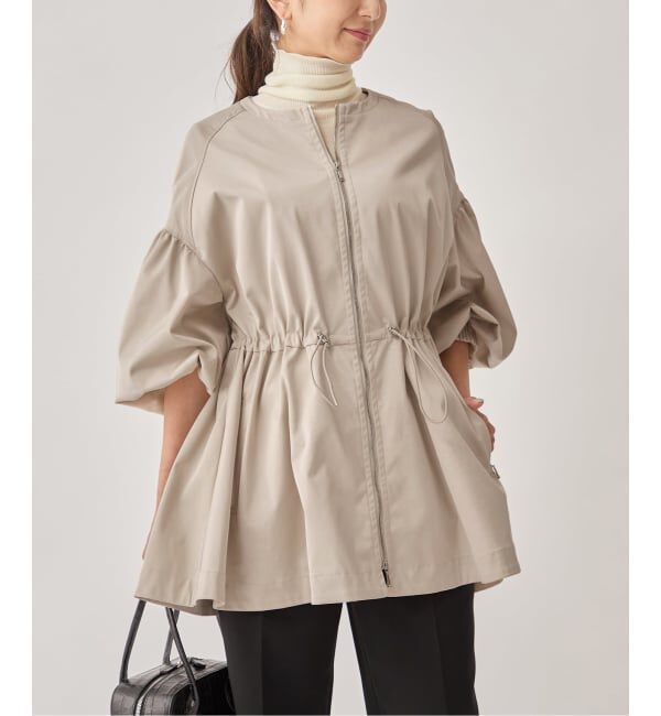 VERMEIL par iena「《追加》ノーカラーギャザーZIPブルゾン」|その他|