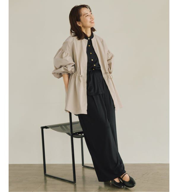 VERMEIL par iena「《追加》ノーカラーギャザーZIPブルゾン」|その他|