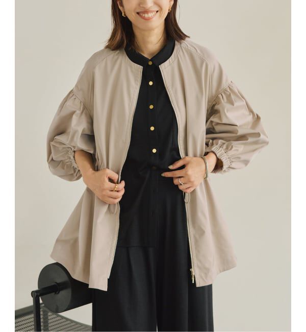 VERMEIL par iena「《追加》ノーカラーギャザーZIPブルゾン」|その他|