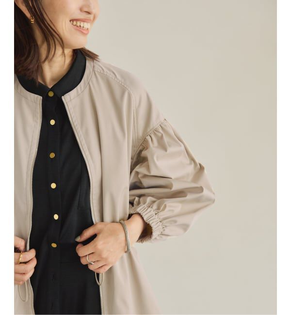 VERMEIL par iena「《追加》ノーカラーギャザーZIPブルゾン」|その他|