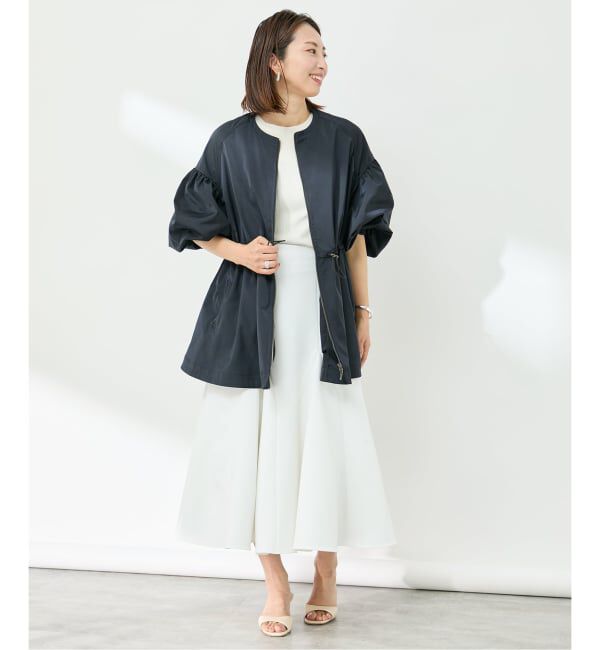 VERMEIL par iena「《追加》ノーカラーギャザーZIPブルゾン」|その他|