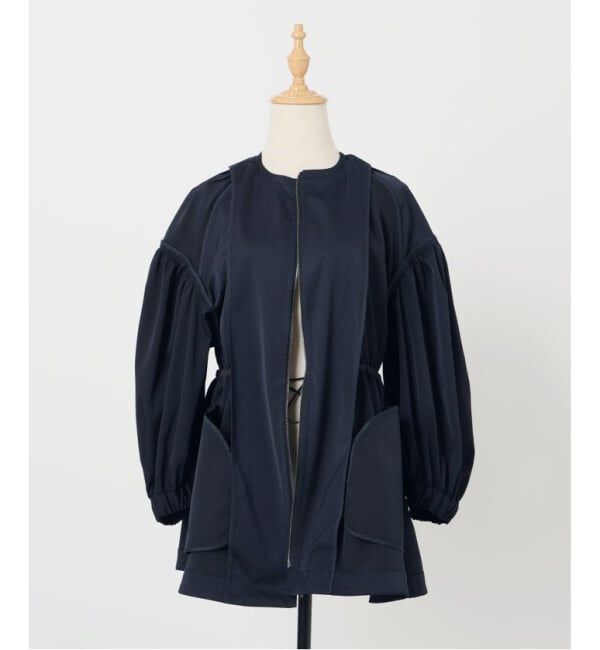 VERMEIL par iena「《追加》ノーカラーギャザーZIPブルゾン」|その他|