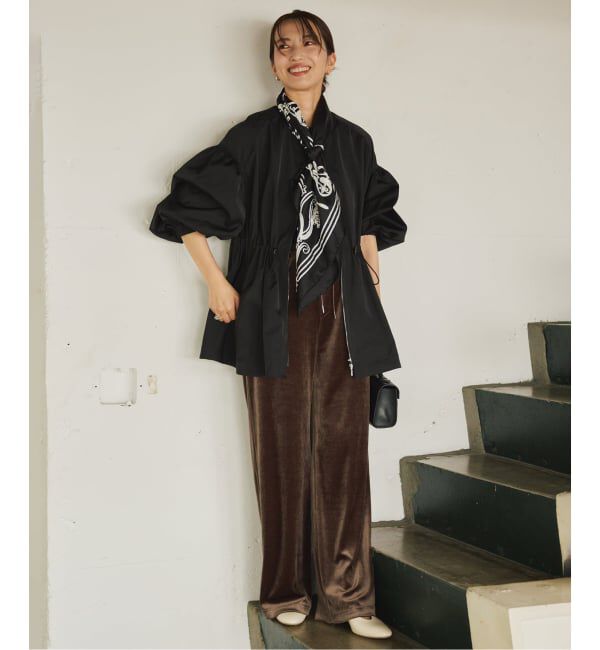 VERMEIL par iena「《追加》ノーカラーギャザーZIPブルゾン」|その他|