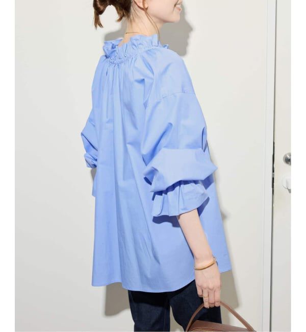 SLOBE IENA「《WEB限定/追加2》タイプライターフリルカラーブラウス」|シャツ・ブラウス|