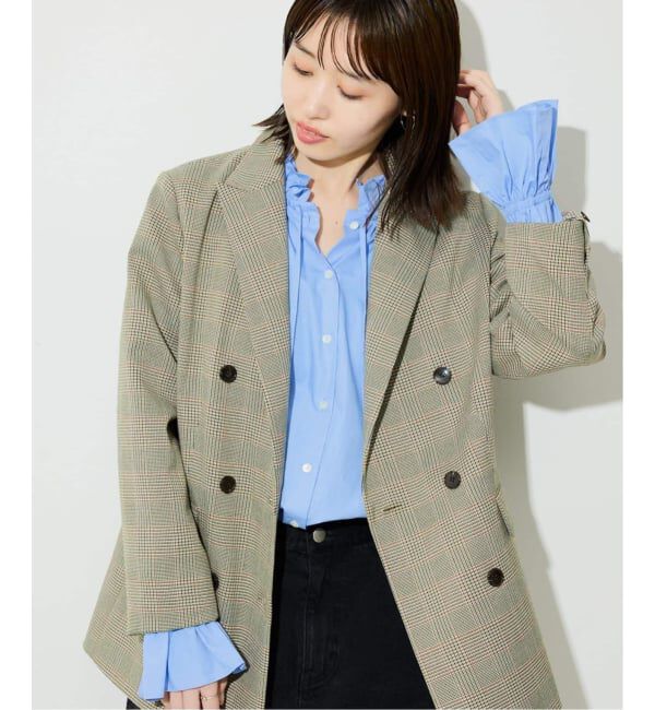 SLOBE IENA「《WEB限定/追加2》タイプライターフリルカラーブラウス」|シャツ・ブラウス|