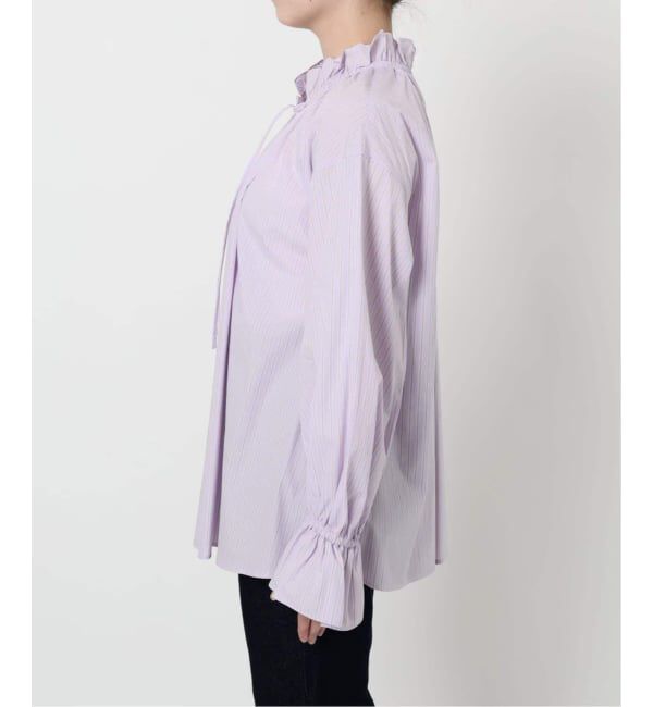 SLOBE IENA「《WEB限定/追加2》タイプライターフリルカラーブラウス」|シャツ・ブラウス|