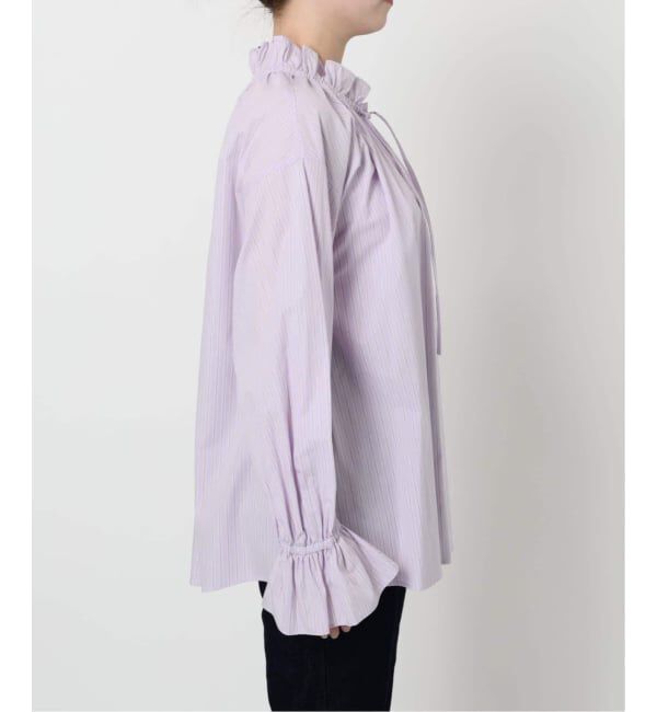 SLOBE IENA「《WEB限定/追加2》タイプライターフリルカラーブラウス」|シャツ・ブラウス|