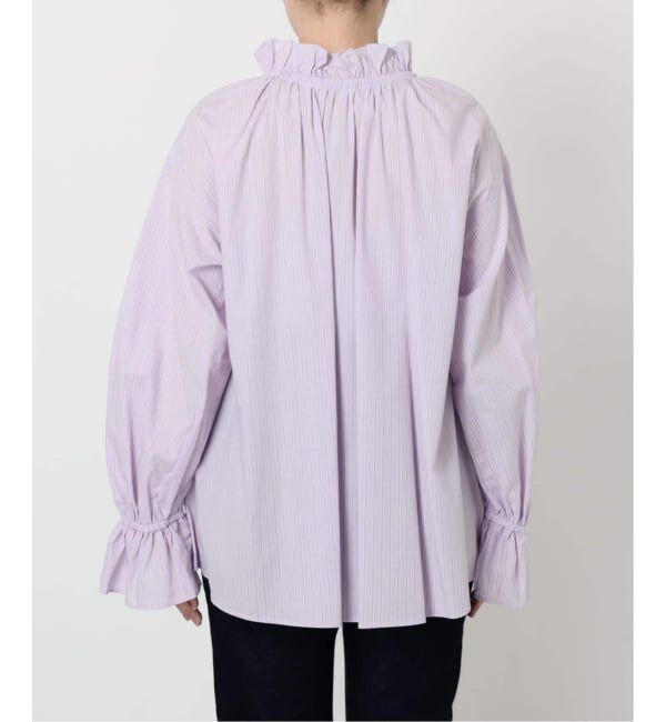 SLOBE IENA「《WEB限定/追加2》タイプライターフリルカラーブラウス」|シャツ・ブラウス|