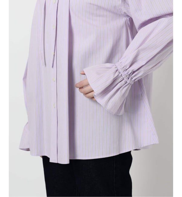 SLOBE IENA「《WEB限定/追加2》タイプライターフリルカラーブラウス」|シャツ・ブラウス|