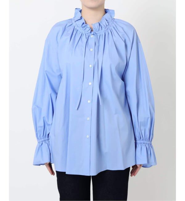 SLOBE IENA「《WEB限定/追加2》タイプライターフリルカラーブラウス」|シャツ・ブラウス|