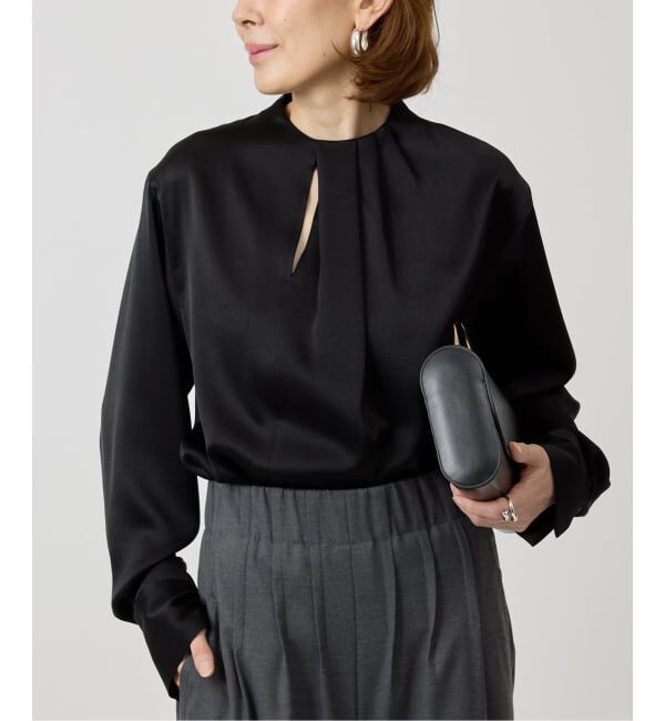 VERMEIL par iena「タックドレープブラウス」|シャツ・ブラウス|ブラック