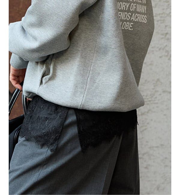 JOURNAL STANDARD「《追加2》レースヘム クルーネックシアーロングT」|Tシャツ・カットソー|ブラック