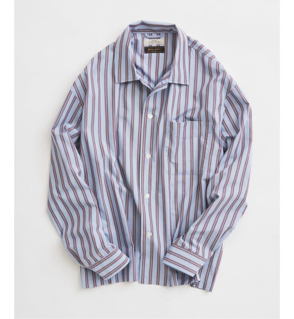 JOURNAL STANDARD relume「《予約》JAMES FABRIC / ジェームスファブリック レーヨンブレンド ストライプ シャツ」|シャツ・ブラウス|サックスブルー