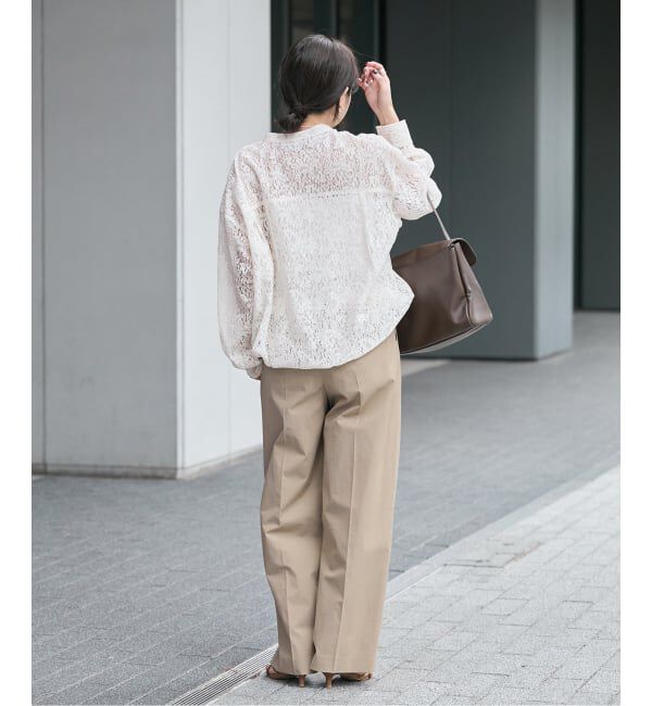 JOURNAL STANDARD「《WEB限定追加予約2》スタンドカラーレースロングスリーブブラウス」|シャツ・ブラウス|