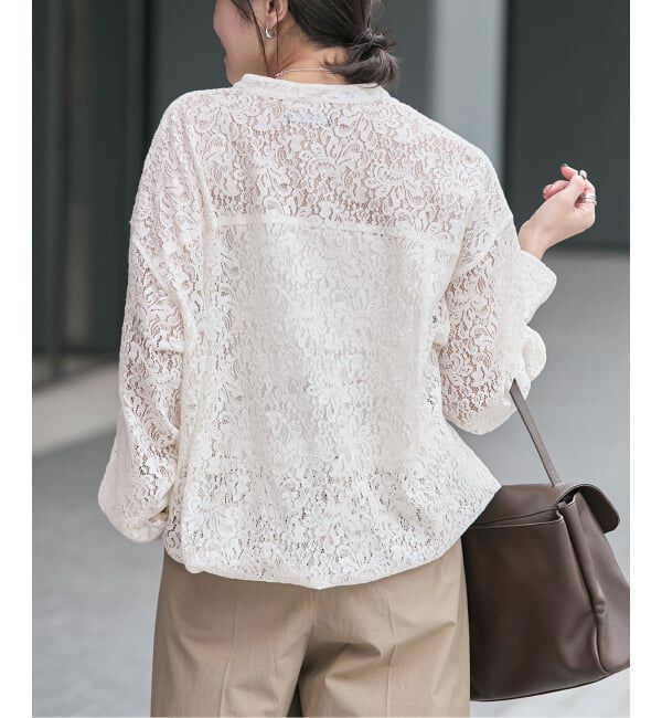 JOURNAL STANDARD「《WEB限定追加予約2》スタンドカラーレースロングスリーブブラウス」|シャツ・ブラウス|