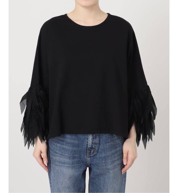 Spick and Span「《予約》AAYUSHI / アユーシ フェザーフリルカットソー」|Tシャツ・カットソー|