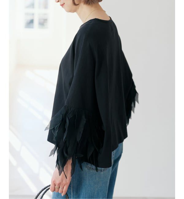 Spick and Span「《予約》AAYUSHI / アユーシ フェザーフリルカットソー」|Tシャツ・カットソー|