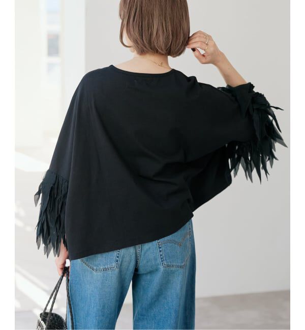 Spick and Span「《予約》AAYUSHI / アユーシ フェザーフリルカットソー」|Tシャツ・カットソー|