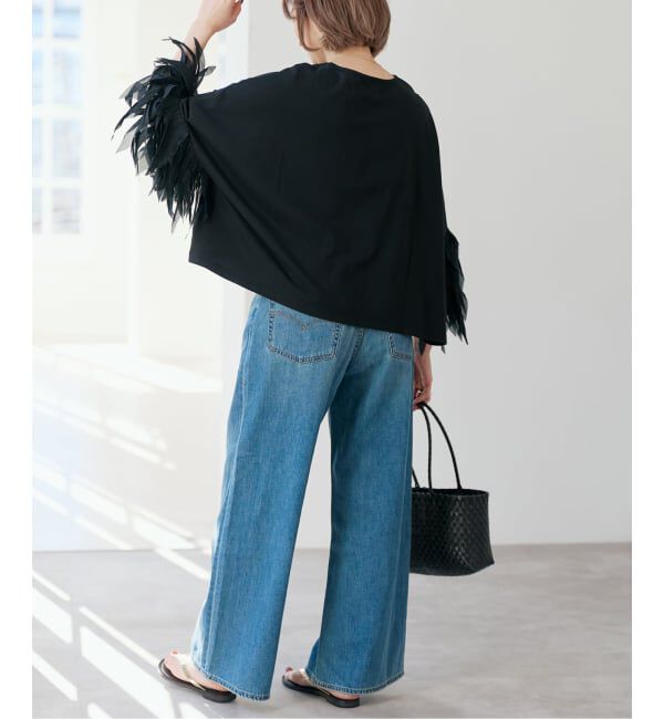 Spick and Span「《予約》AAYUSHI / アユーシ フェザーフリルカットソー」|Tシャツ・カットソー|