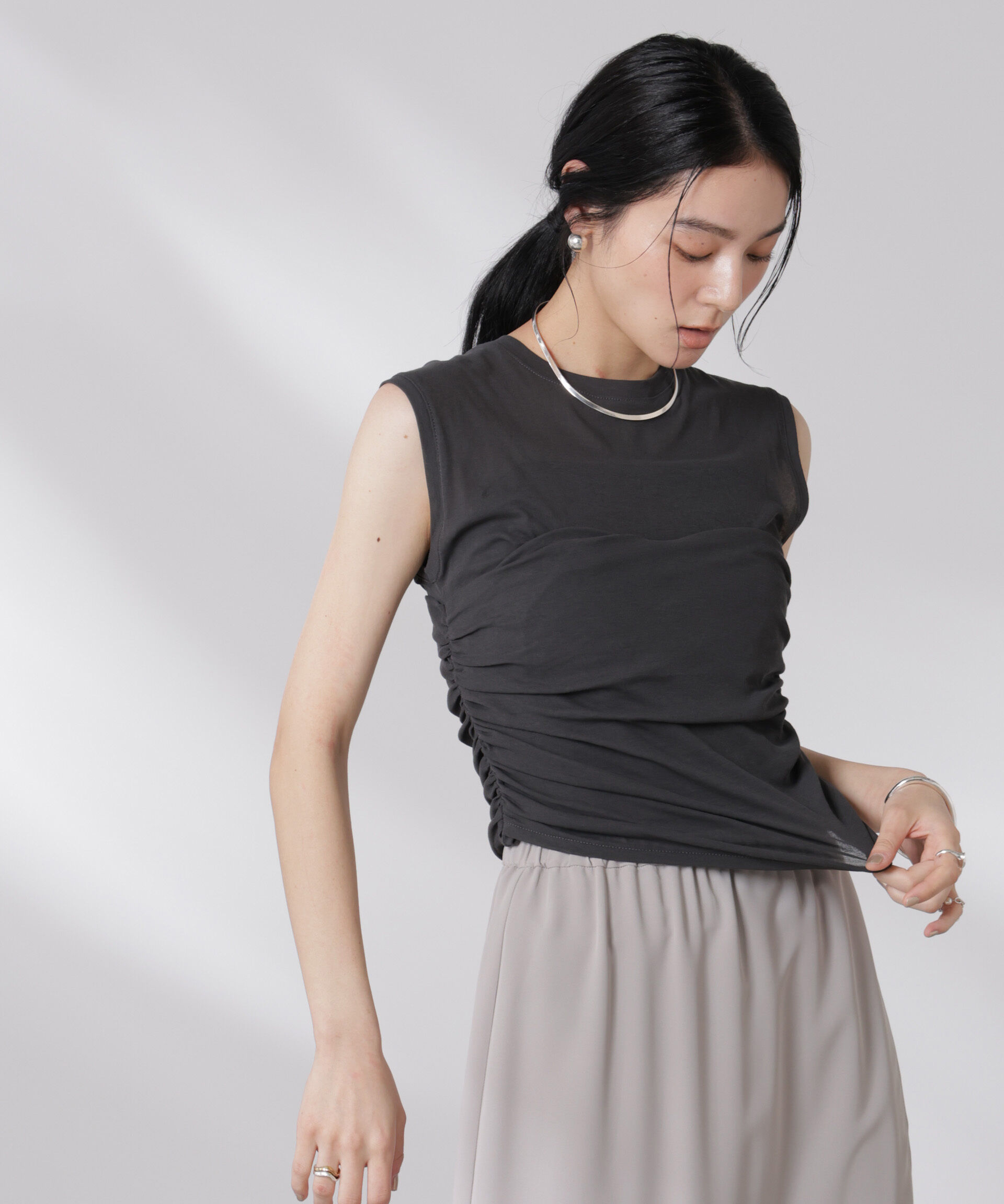 nano･universe「ドッキングビスチェシアートップス」|Tシャツ・カットソー|