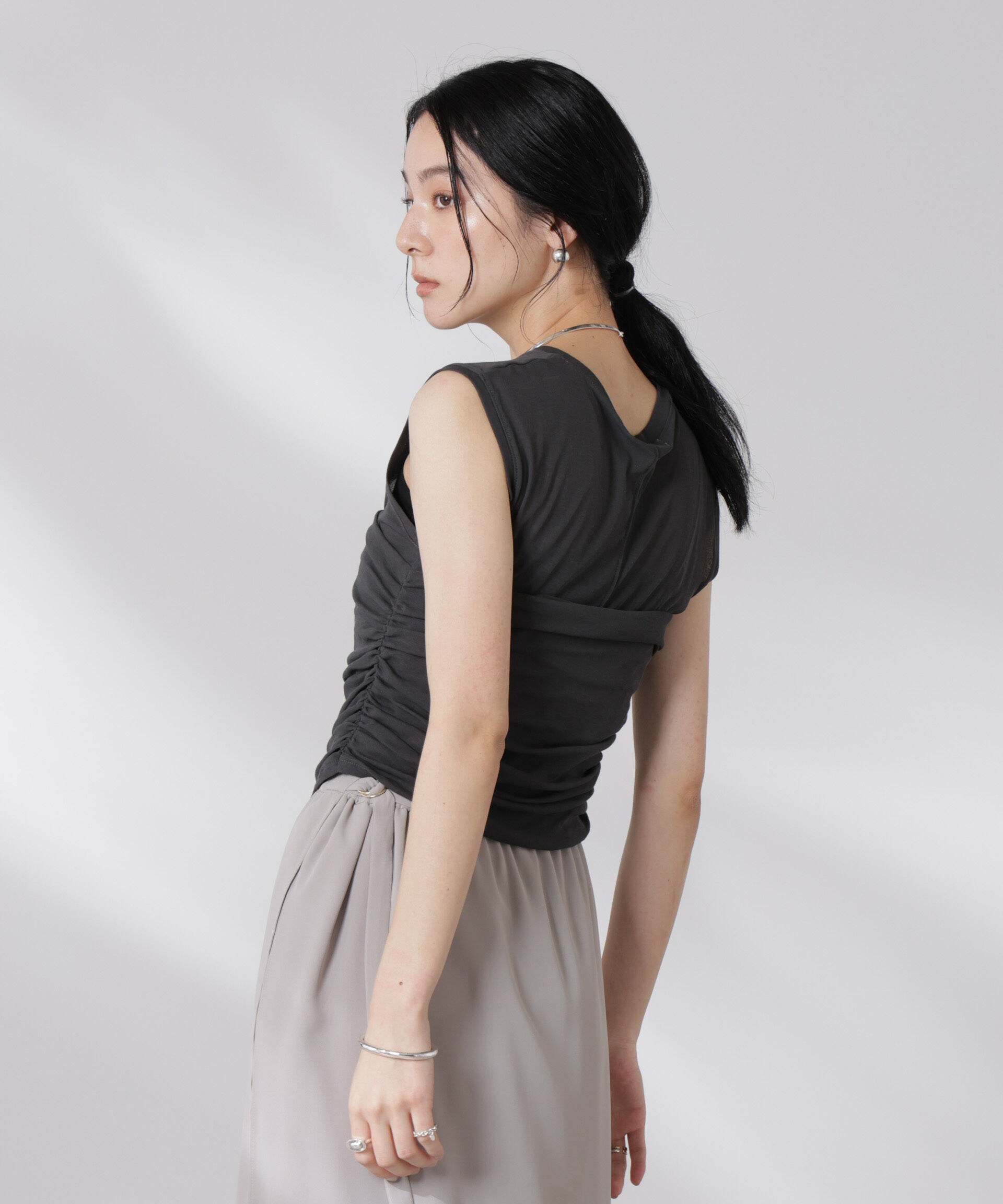 nano･universe「ドッキングビスチェシアートップス」|Tシャツ・カットソー|