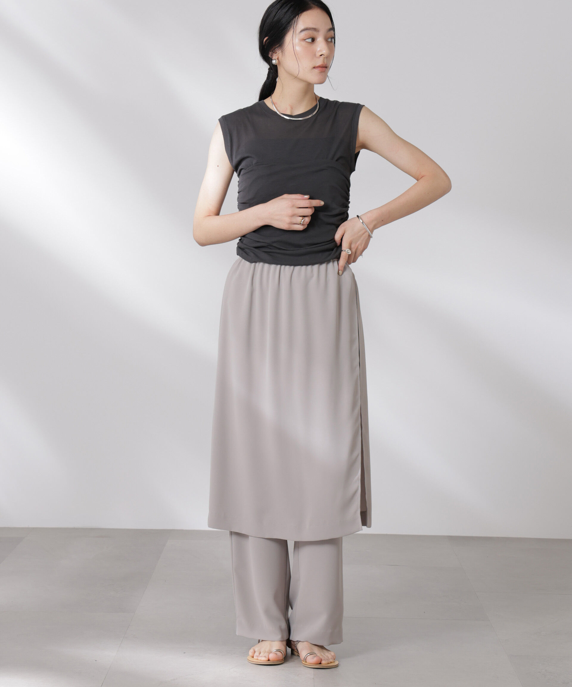 nano･universe「ドッキングビスチェシアートップス」|Tシャツ・カットソー|