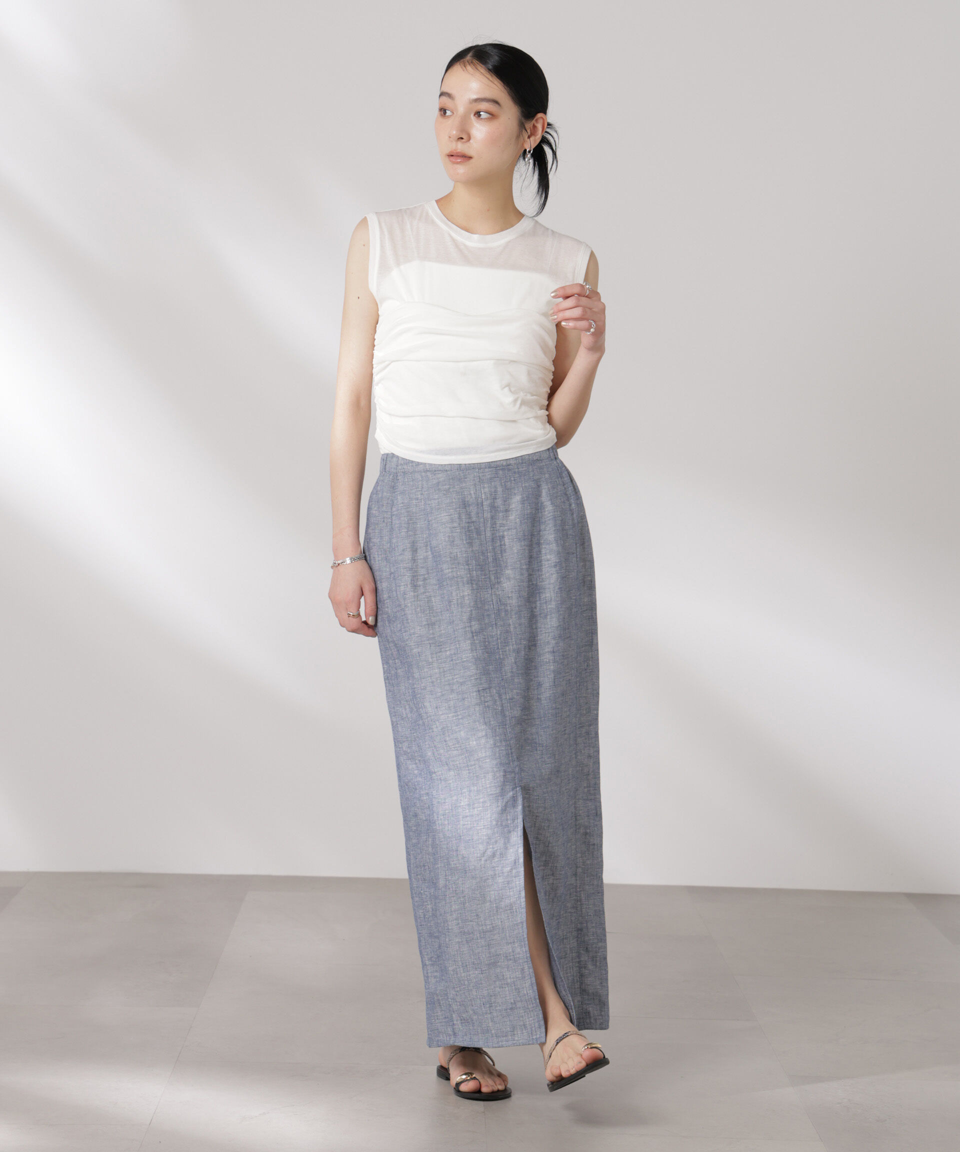 nano･universe「ドッキングビスチェシアートップス」|Tシャツ・カットソー|