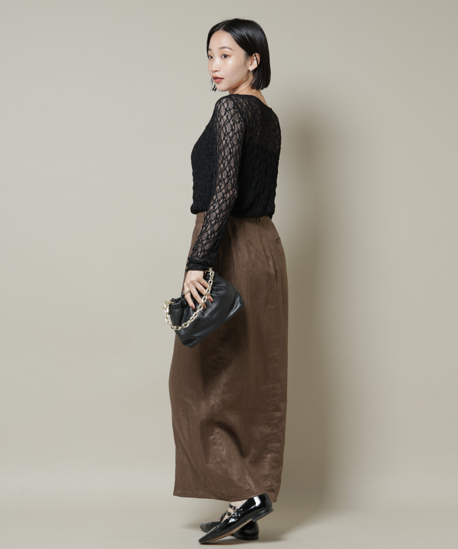 nano･universe「シアーレースロングスリーブトップス(セットアップ可)」|Tシャツ・カットソー|