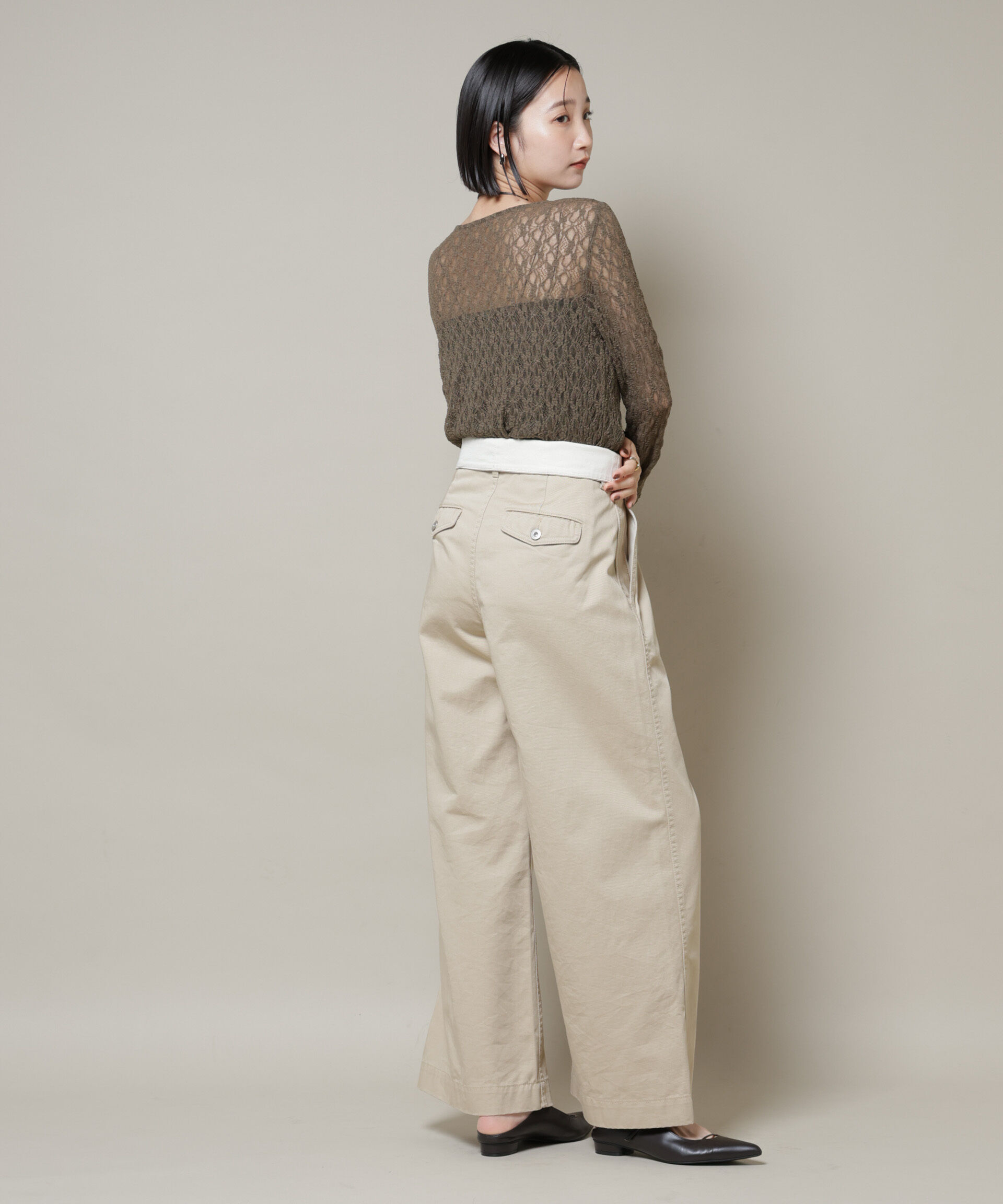 nano･universe「シアーレースロングスリーブトップス(セットアップ可)」|Tシャツ・カットソー|