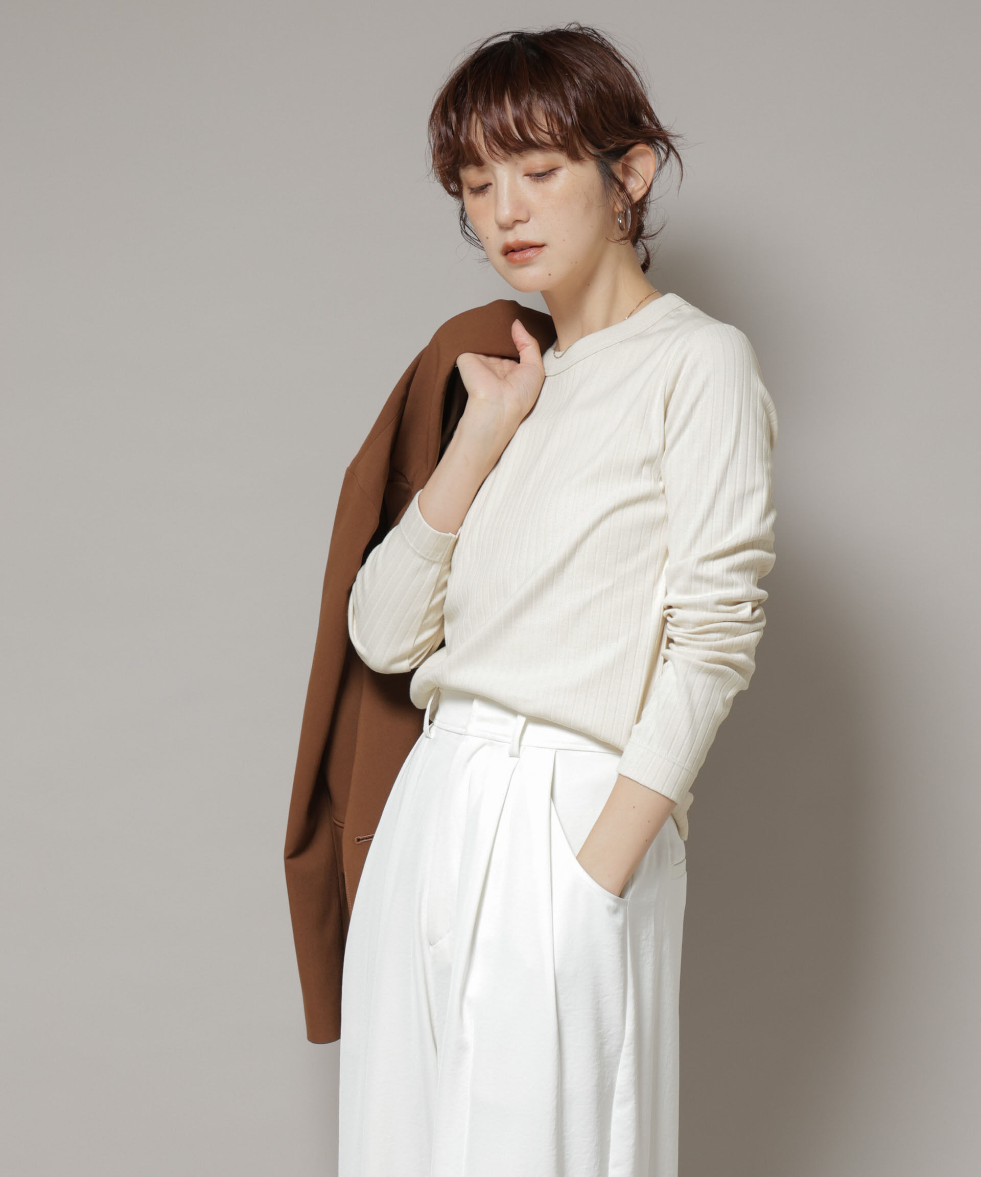 nano･universe「Anti Soaked(Ｒ) 汗染み防止リブロンＴ」|Tシャツ・カットソー|