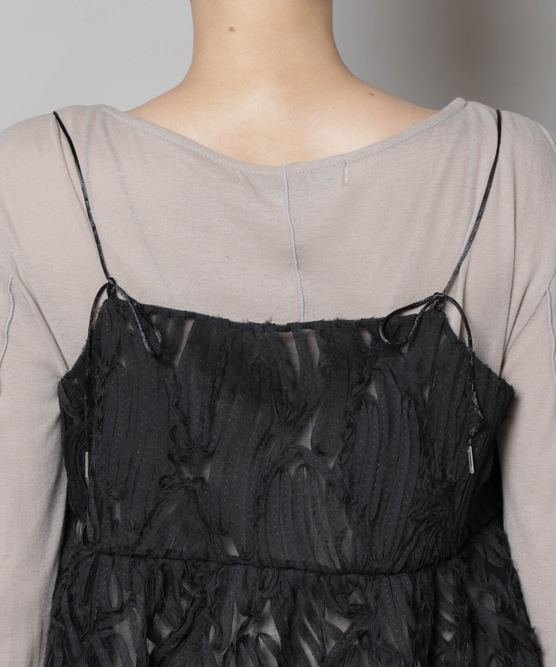 nano･universe「テープ刺繍チュール前後2wayキャミソールビスチェ(セットアップ可)」|シャツ・ブラウス|