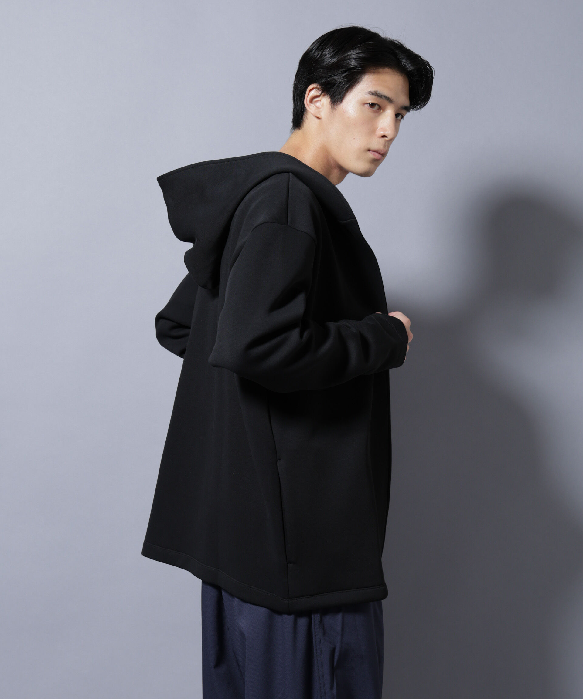 nano･universe「ダンボール 着流しフーディー」|Tシャツ・カットソー|