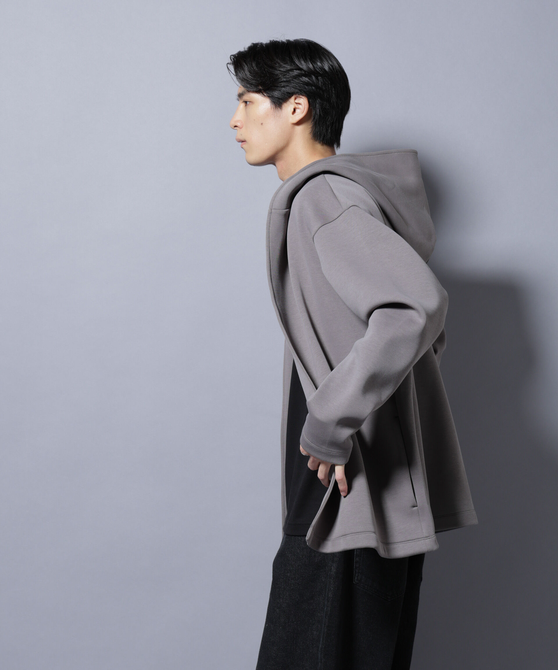 nano･universe「ダンボール 着流しフーディー」|Tシャツ・カットソー|