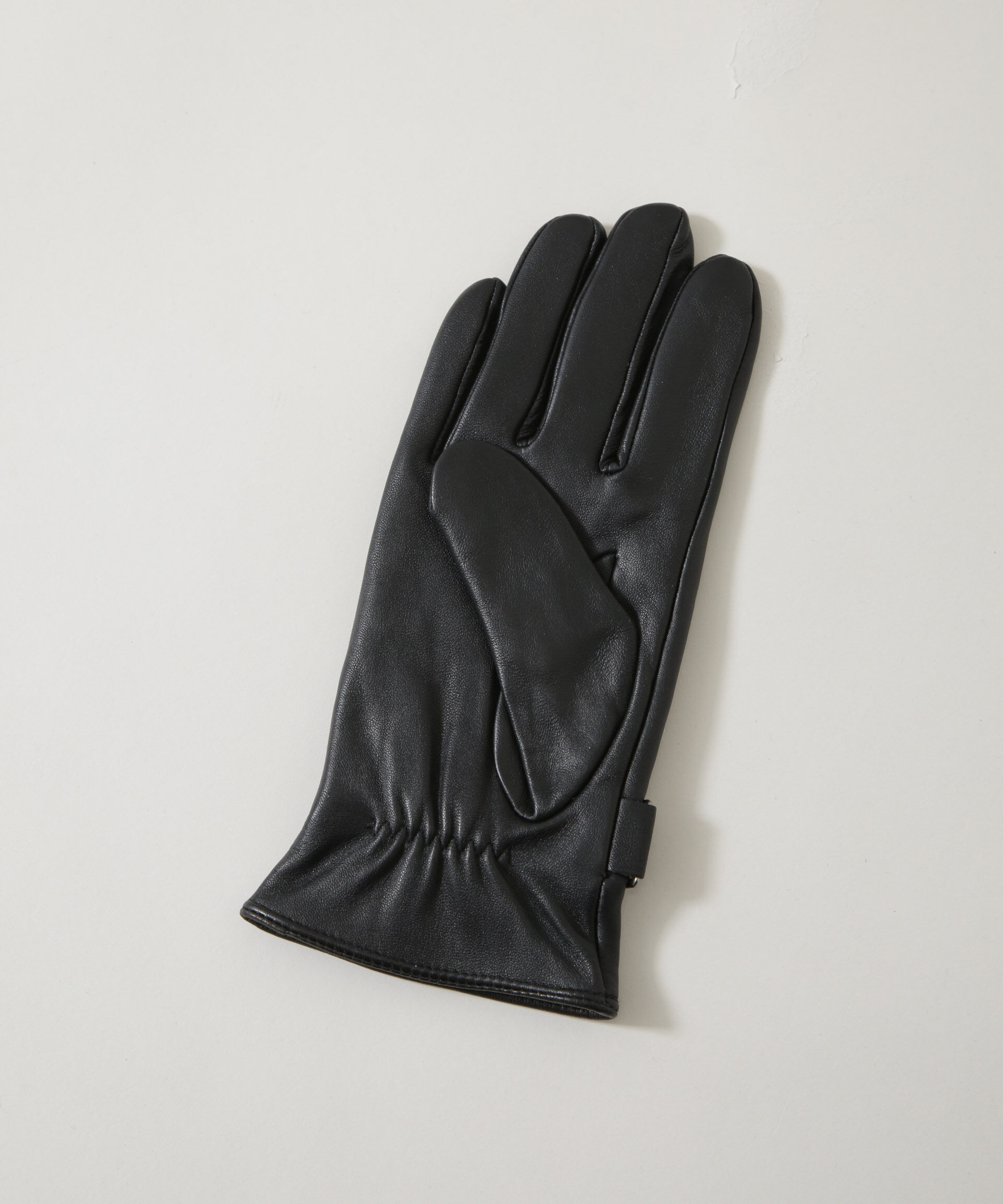 nano･universe「タッチパネル対応 ベルト付きラムレザーグローブ」|手袋|