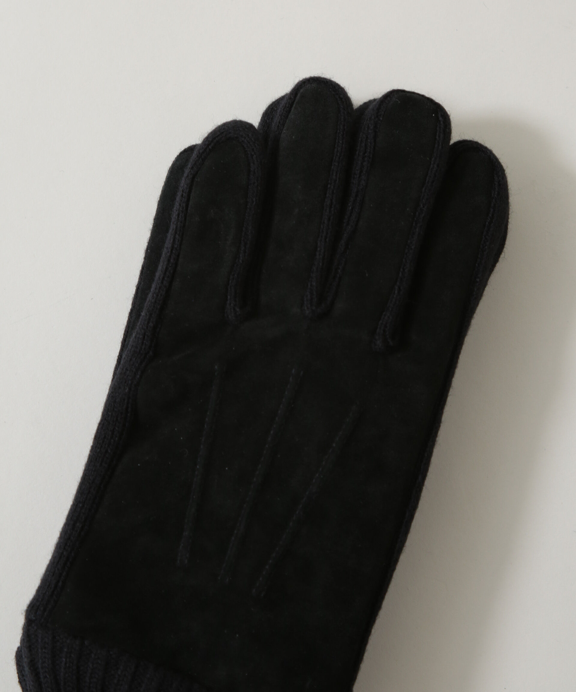 nano･universe「タッチパネル対応 Thinsulate スウェード&times;ニット切替グローブ」|手袋|