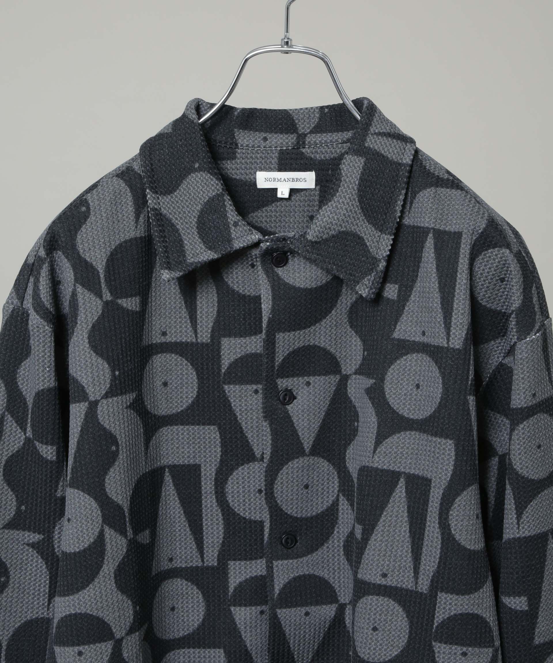 nano･universe「NORMANBROS別注 プリントワッフルシャツ 長袖」|シャツ・ブラウス|
