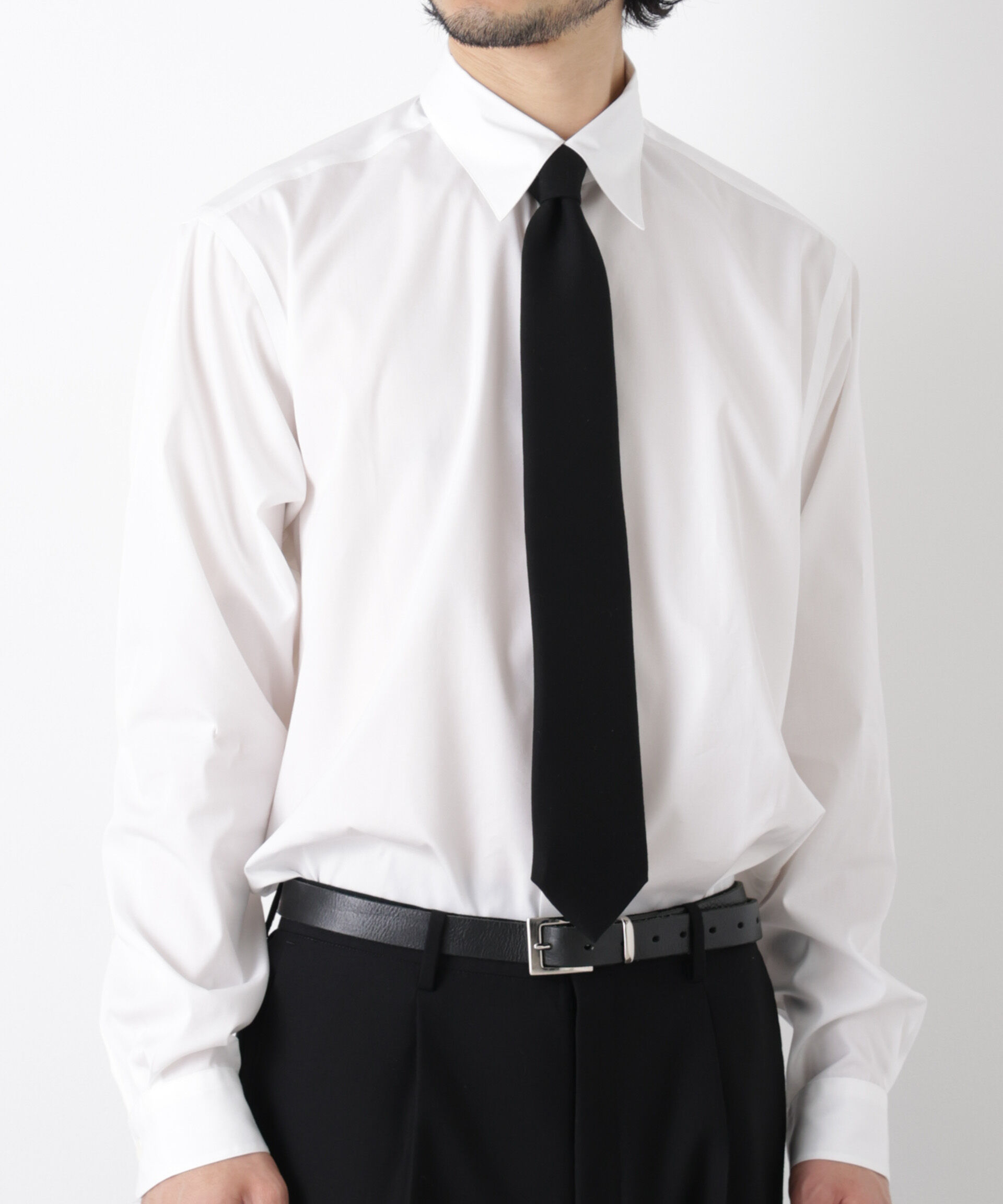 nano･universe「ブラックフォーマル梳毛ウール濃色染めソリッドネクタイ」|ネクタイ・蝶ネクタイ|