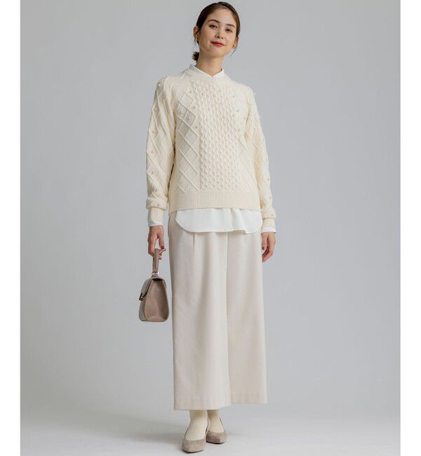 組曲「【WEB限定】パール釦ケーブル ニット」|ニット・セーター|