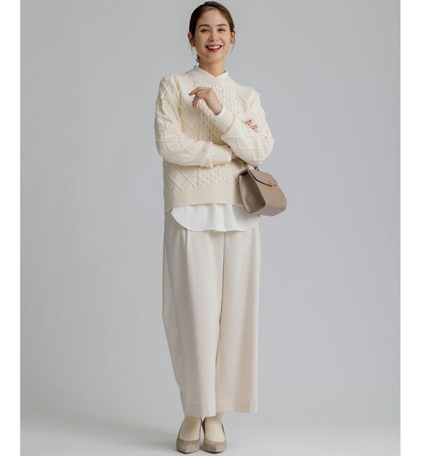 組曲「【WEB限定】パール釦ケーブル ニット」|ニット・セーター|