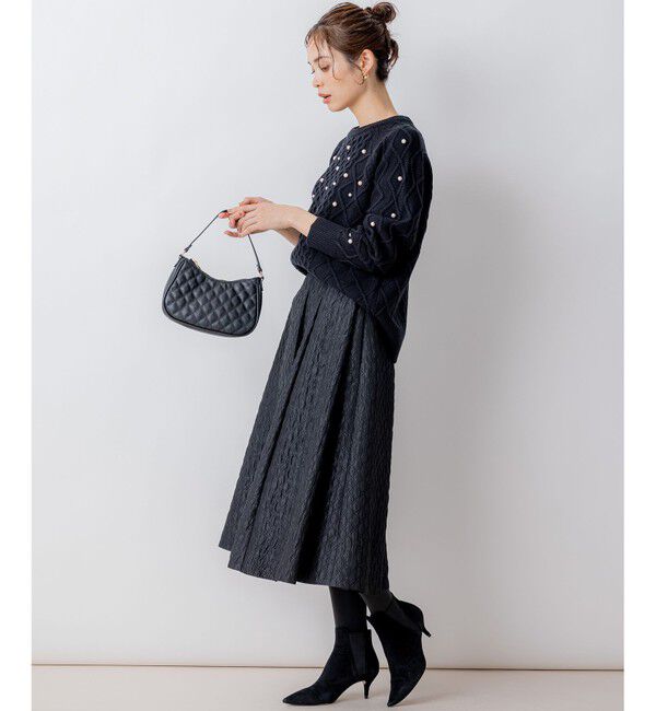 組曲「【WEB限定】パール釦ケーブル ニット」|ニット・セーター|