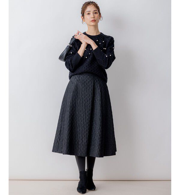 組曲「【WEB限定】パール釦ケーブル ニット」|ニット・セーター|