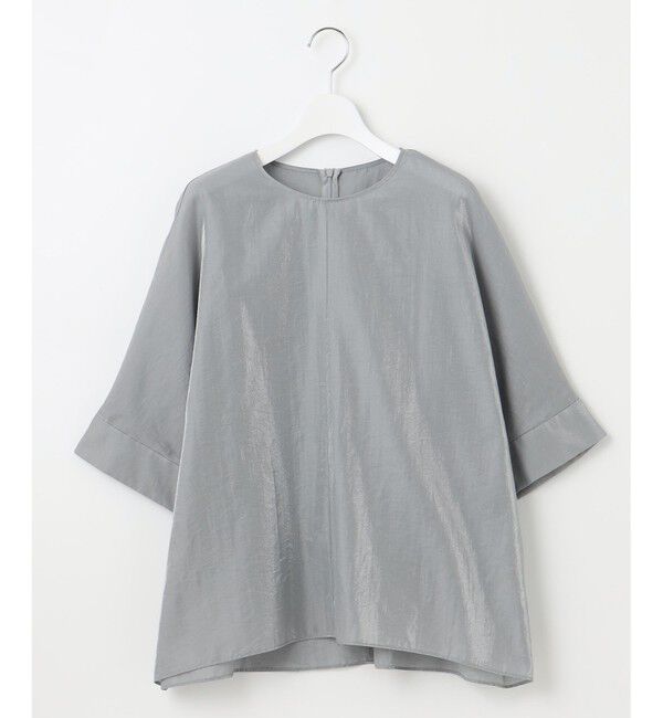自由区「【洗える】ブライトシアーシャンブレー Tブラウス」|シャツ・ブラウス|シルバー