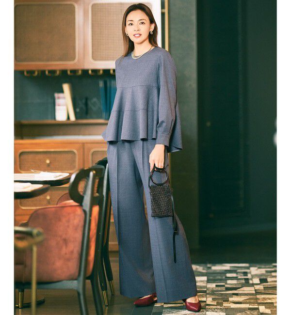 自由区「【SHIHOさん着用】ソフトウールブレンドペプラム ブラウス」|シャツ・ブラウス|