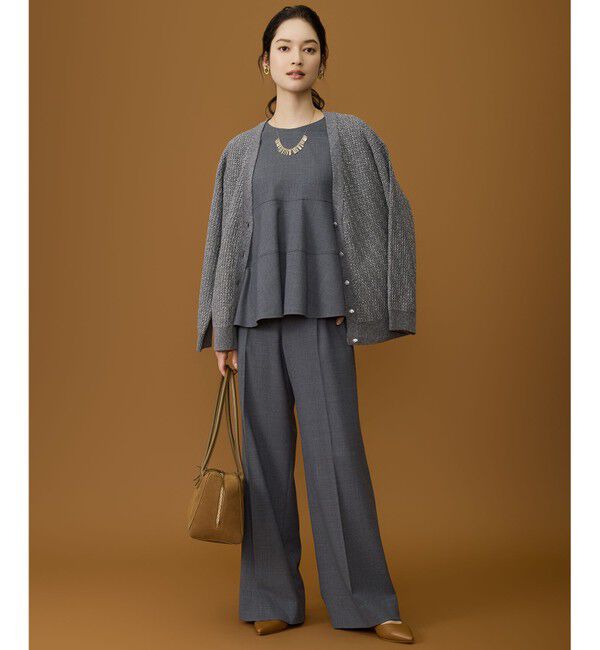 自由区「【SHIHOさん着用】ソフトウールブレンドペプラム ブラウス」|シャツ・ブラウス|