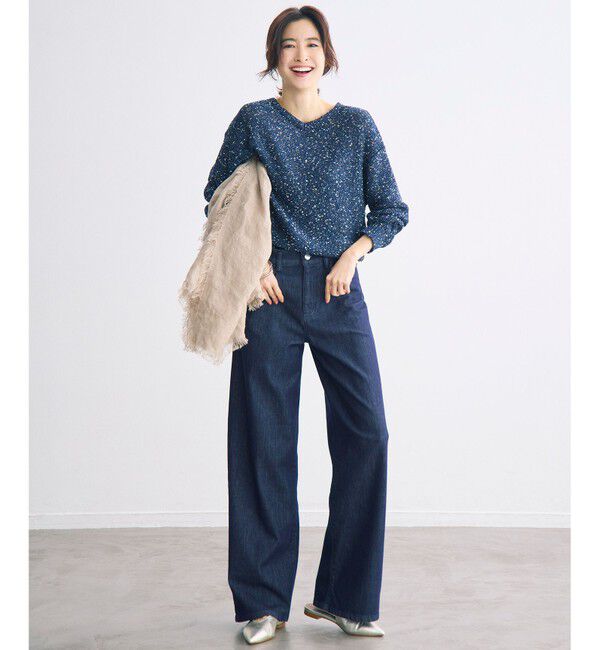 自由区「【1枚で華やぐ】ラメノットスパングル ニット」|ニット・セーター|