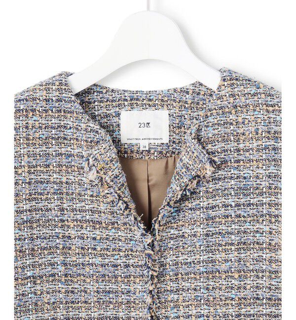 23区「GIOLICAツイード ノーカラー ジャケット」|その他|