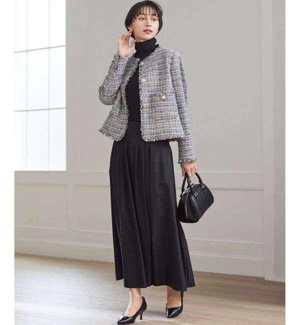 23区「【CanCam掲載】GIOLICAツイード ノーカラー ボタン ジャケット」|その他|