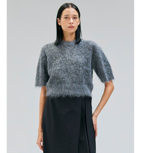 BEIGE,「SENECA / アルパカウールショートシャギーニット」|ニット・セーター|Md.Gray