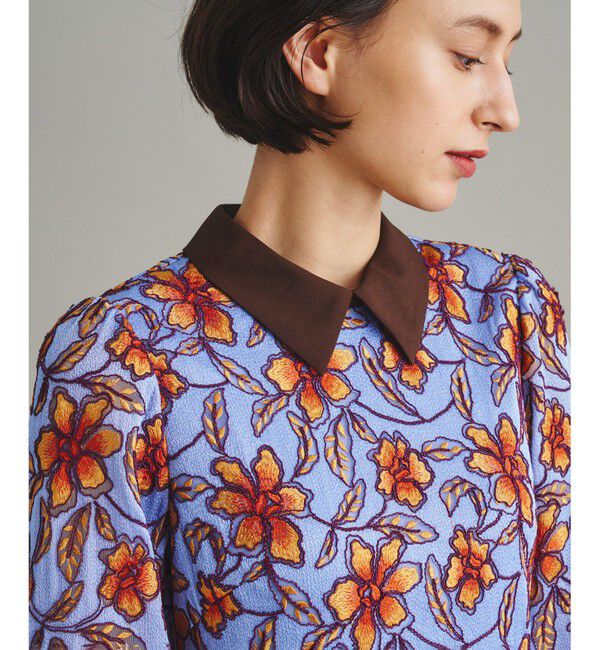  「レース刺繍タックワンピース」|ワンピース|